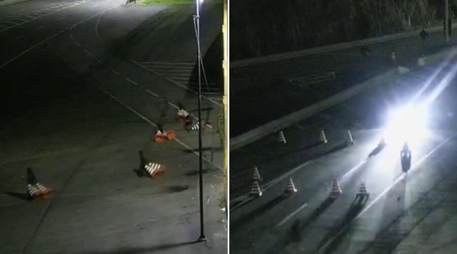 Vídeo mostra quadrilha bloqueando rodovia de SP com cones e fugindo de policiais; ASSISTA