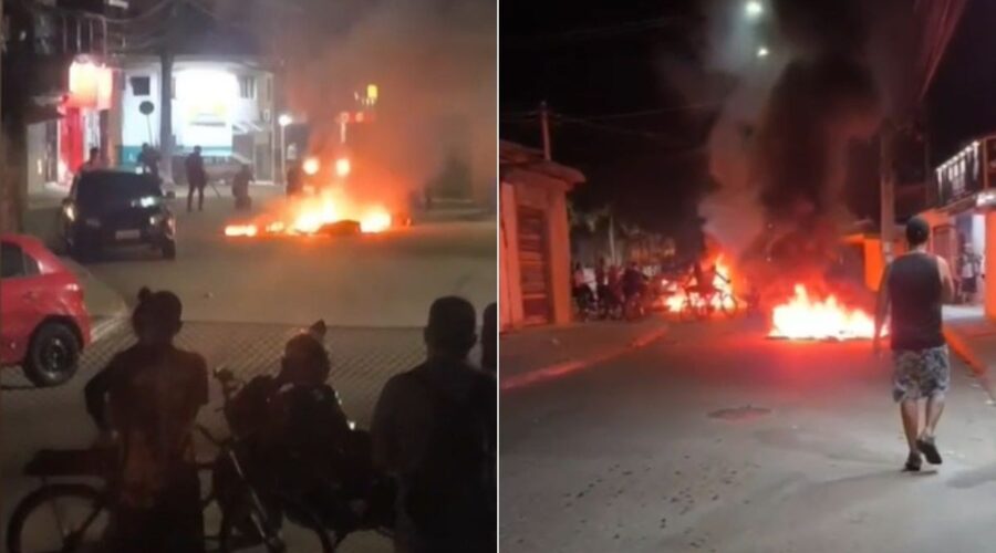 Grupo ateia fogo em pneus e ameaça incendiar ônibus em protesto após morte em operação policial em Praia Grande; VÍDEO