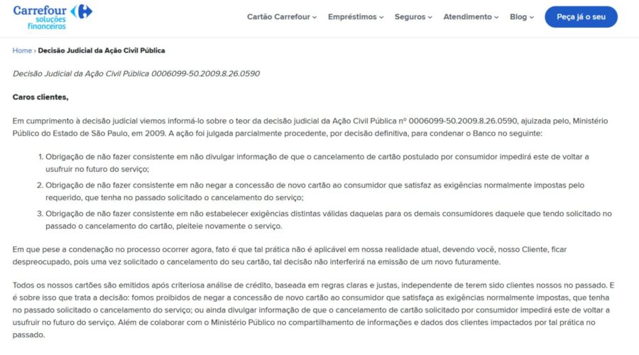 Justiça condena banco por abusos no cancelamento de cartões do Carrefour; entenda
