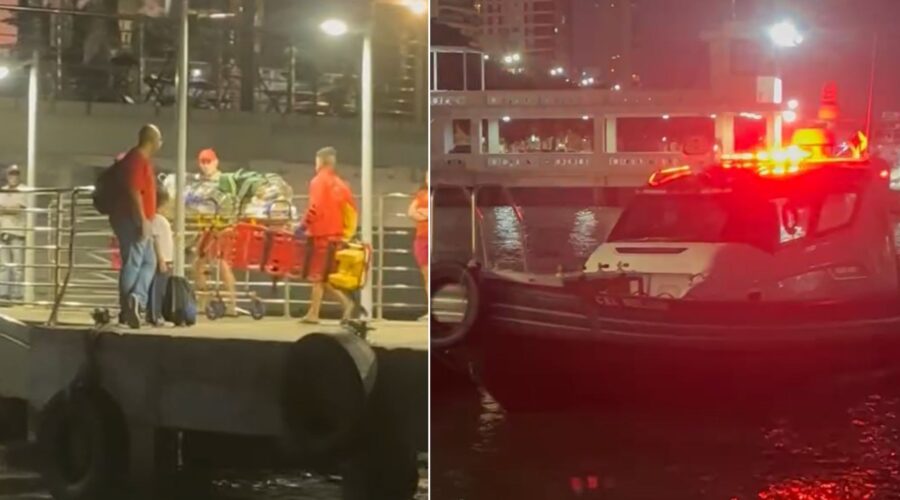 Vídeo mostra resgate de pescador inconsciente em alto-mar no litoral de SP