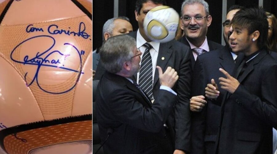Bola assinada por Neymar e furtada durante ato bolsonarista era um presente; entenda