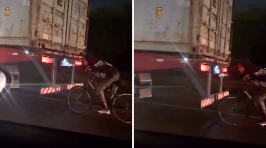 Ciclista se arrisca ao pegar carona em carreta na rodovia Cônego Domênico Rangoni, SP; VÍDEO