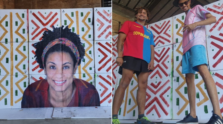 Artistas homenageiam Marielle Franco com mural antirracista em Barcelona: 'Voz de resistência'