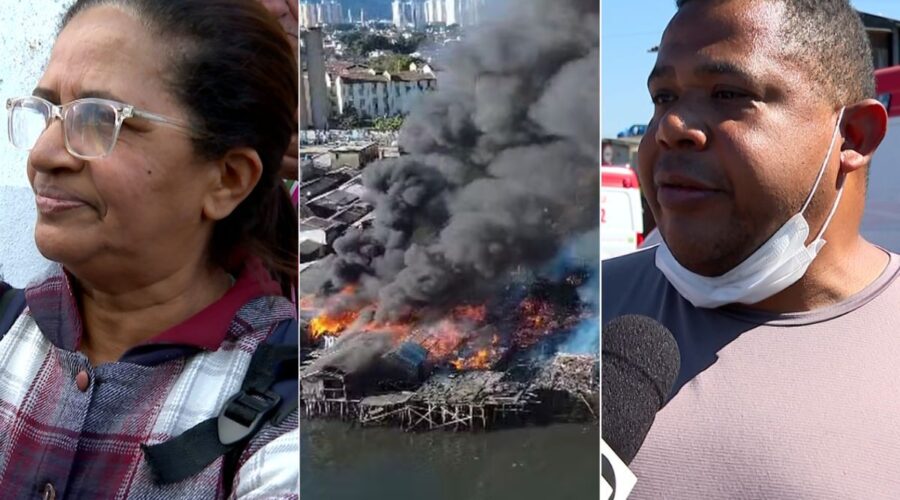 Moradores da maior favela sobre palafitas do Brasil relatam desespero após incêndio: 'Não sobrou nada'