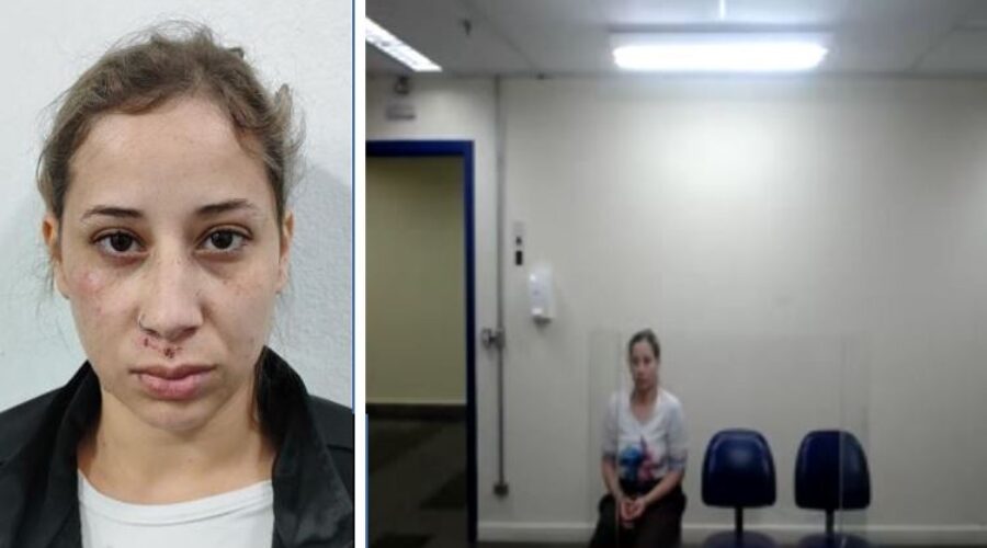 VÍDEO: em audiência, suspeita no caso da morte de ex-delegado nega agressão ao ser presa; ela diz que se feriu ao cair da moto