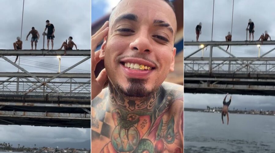 MC Kauan faz sinal da cruz e viraliza ao pular da primeira ponte suspensa do Brasil; VÍDEO