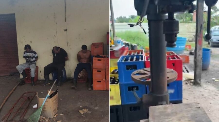 Trio é preso em central clandestina de adulteração de bebidas alcoólicas no litoral de SP; VÍDEO