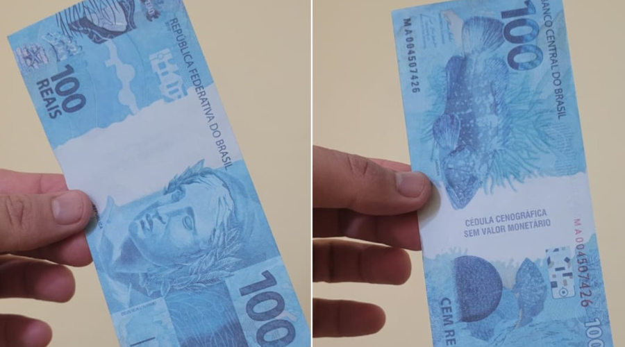 Nota de cinema ou dinheiro falso? Veja como é a cédula usada por motorista de app em teste de honestidade
