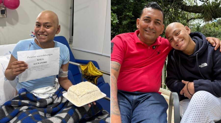 Jovem com leucemia celebra 'renascimento' após receber medula óssea do pai; VÍDEO