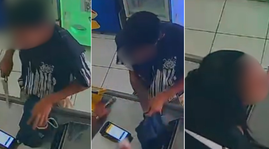 Funcionária reage a assalto e toma faca de criminoso em sorveteria no litoral de SP; VÍDEO
