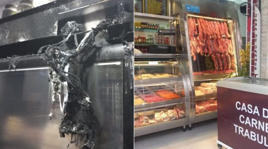 Incêndio em açougue assusta moradores e mobiliza bombeiros em Santos