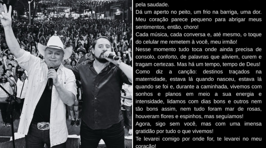 'Estava lá quando nasceu, estava lá quando se foi': Maurício, dupla de Mauri, desabafa após acidente