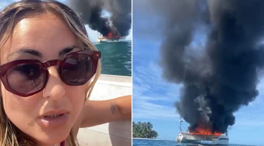 Brasileiros sobrevivem a naufrágio e incêndio em ilha paradisíaca no Caribe; VÍDEO