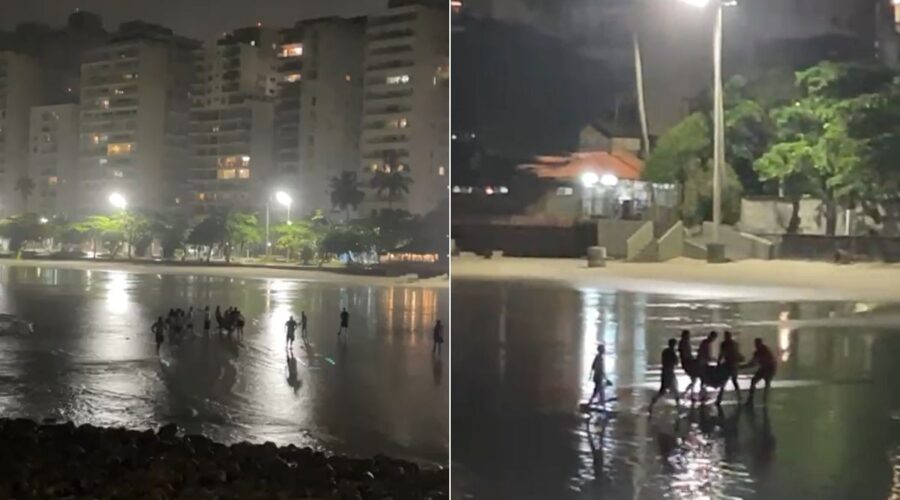 Homem morre após entrar em mar revolto durante a noite em Guarujá, SP