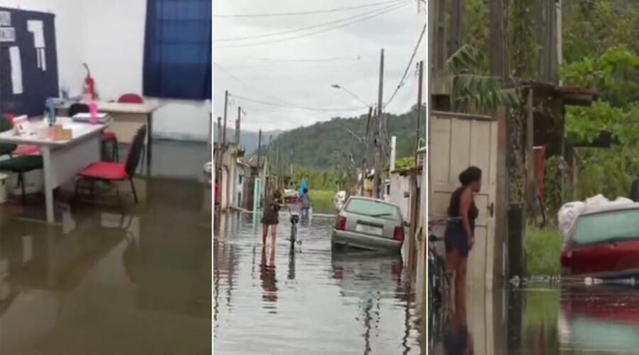 Mongaguá decreta emergência após temporal; 500 famílias resistem em deixar casas por medo de saques