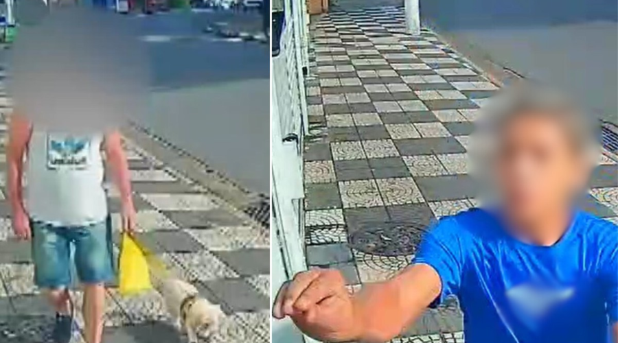 Câmeras flagram assalto a idoso na entrada de prédio após passeio com cachorro no litoral de SP