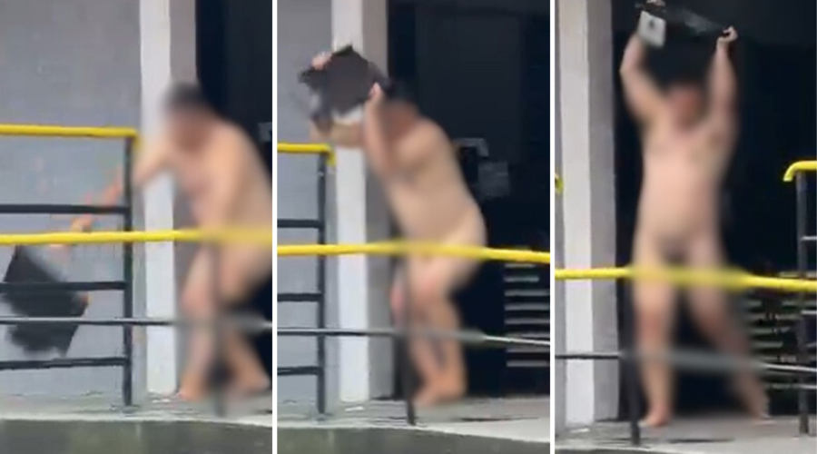 Homem invade faculdade nu e quebra monitor no interior de SP; VÍDEO