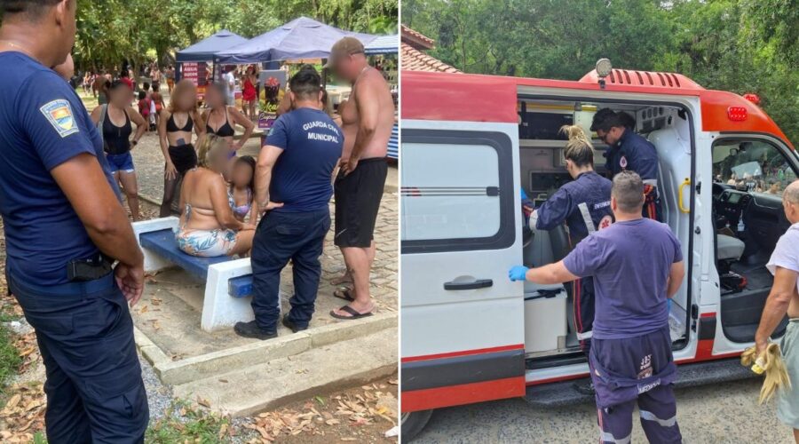 Mulher é socorrida após engasgar com lacre de lata de bebida no litoral de SP
