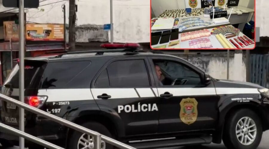 Policiais são recebidos a tiros durante operação no morro São Bento, em Santos, SP