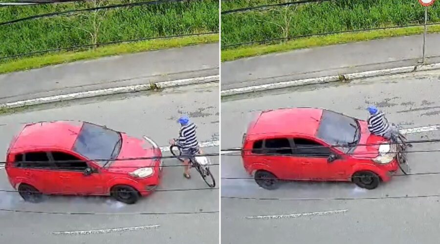 Motorista atropela ciclista de 79 anos, foge e idoso morre no litoral de SP; VÍDEO