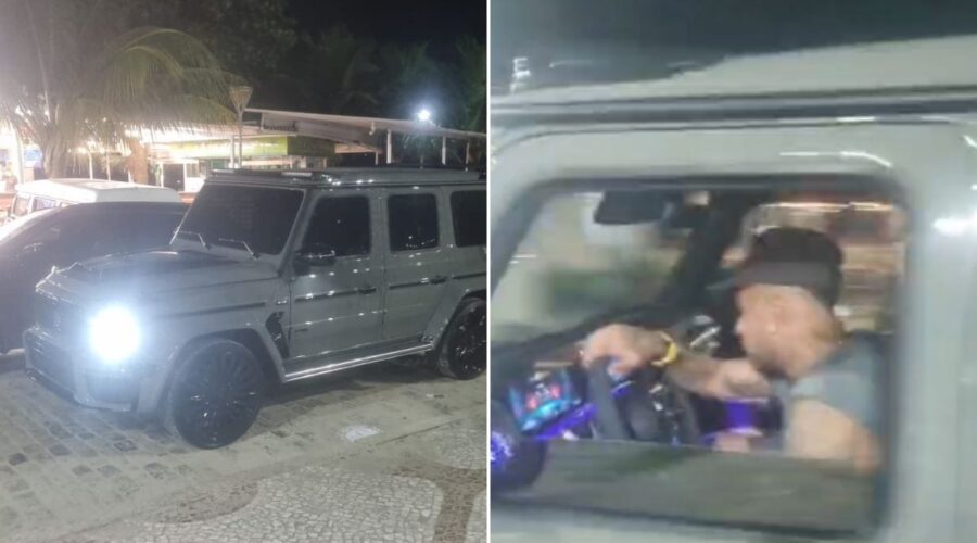 Neymar e 'parças' curtem Carnaval com lanche na praia e rolê em carro de milhões; VÍDEO