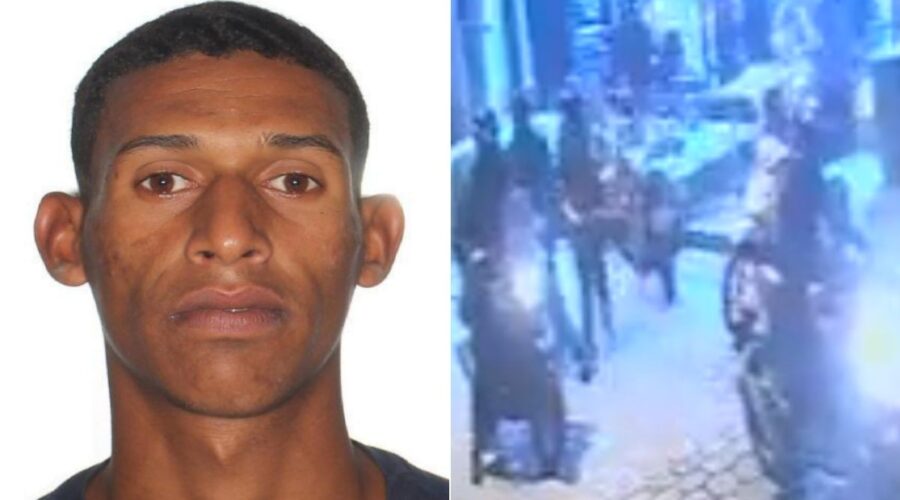 Vídeo mostra que duplas em moto disparam contra jovem em frente a pizzaria no litoral de SP; ASSISTA