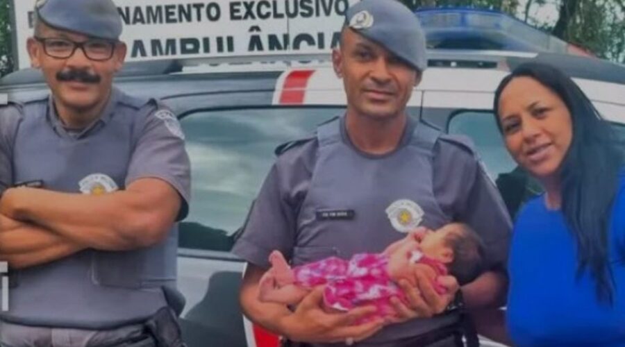 Bebê de 9 dias é salva por PM após engasgar com leite materno em SP; VÍDEO