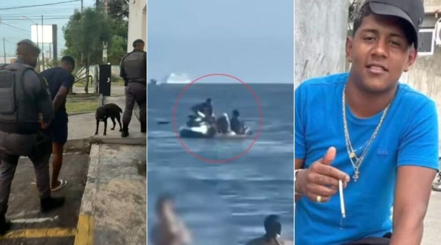 Jovem que usou moto aquática para assaltar casal no mar é preso no litoral de SP; VÍDEO