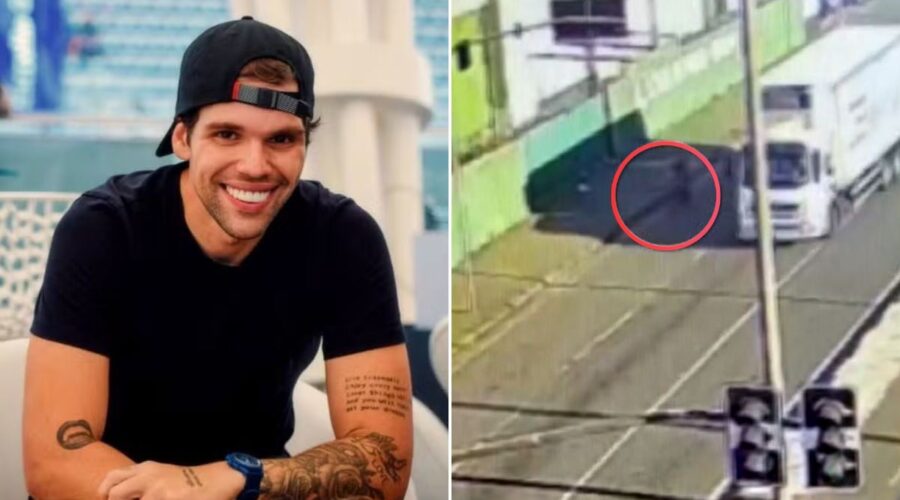 Novas imagens mostram acidente que matou ciclista atropelado por caminhão no litoral de SP