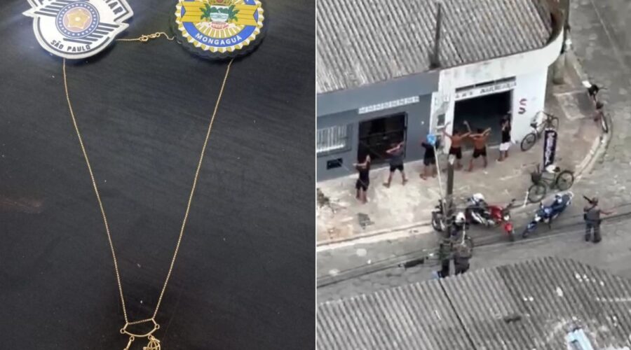 Adolescentes roubam correntinha de esposa de PM na orla e são detidos com apoio do helicóptero Águia; VÍDEO