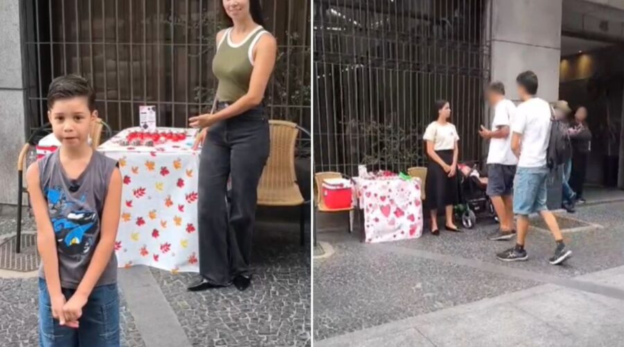 Doceira é proibida de vender em rua do litoral de SP após fazer vídeo viral com filho; entenda
