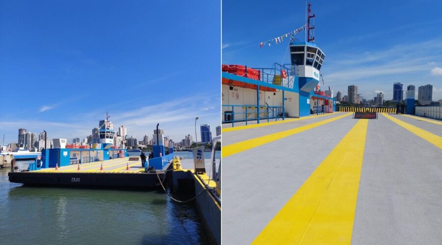 Governo de SP entrega nova balsa para travessia entre Santos e Guarujá