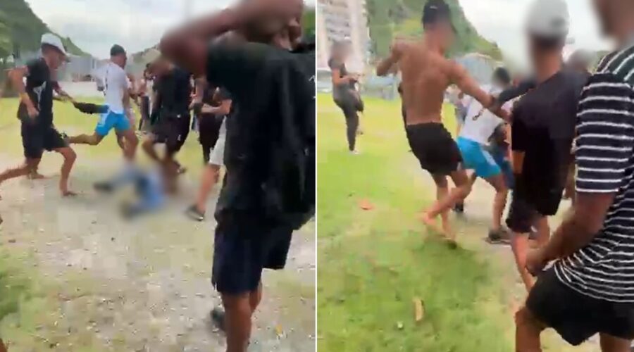 Mãe de menino espancado por grupo diz que briga começou dentro da escola; VÍDEO