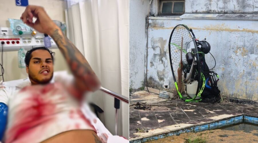 Internado, piloto de paramotor que caiu em quintal de casa relata acidente: 'não deu tempo'