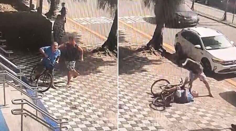 Vídeo mostra homem sendo morto por cunhado em emboscada na porta de banco no litoral de SP