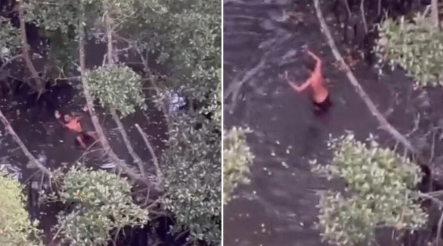 Suspeito de tráfico é preso após se esconder em mangue durante ação da PM com apoio do Águia em SP