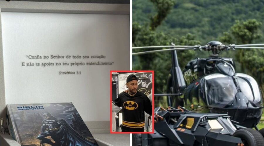 Bíblia personalizada, tatuagem, Batmóvel milionário e helicóptero: a paixão de Neymar pelo Batman