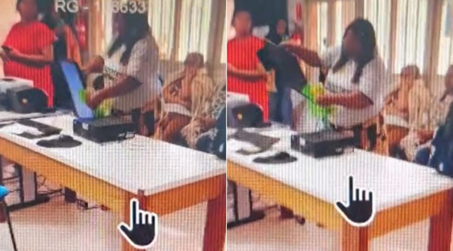 Mulher quebra computador e joga pote com urina em funcionárias de laboratório no litoral de SP; VÍDEO