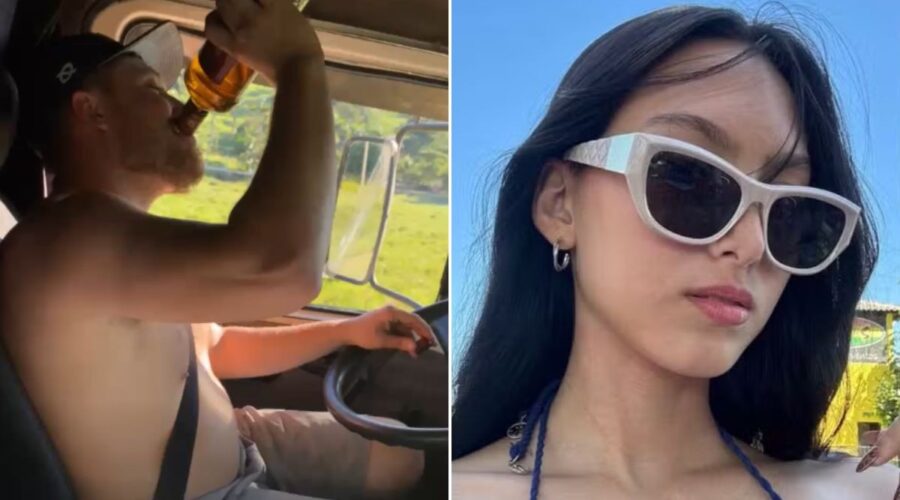 Vídeo mostra caminhoneiro ingerindo bebida alcoólica momentos antes de atropelar e matar estudante em SP