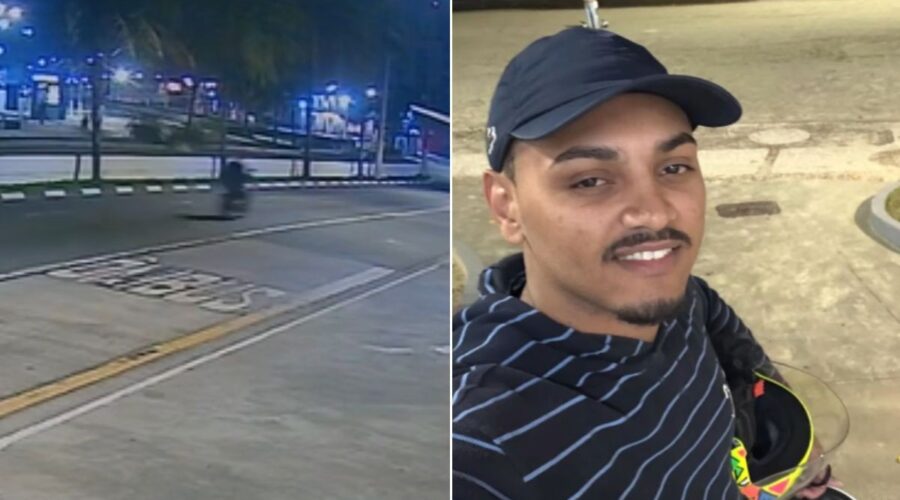 Motociclista morre após bater em poste em Guarujá; vídeo mostra jovem momentos antes da colisão