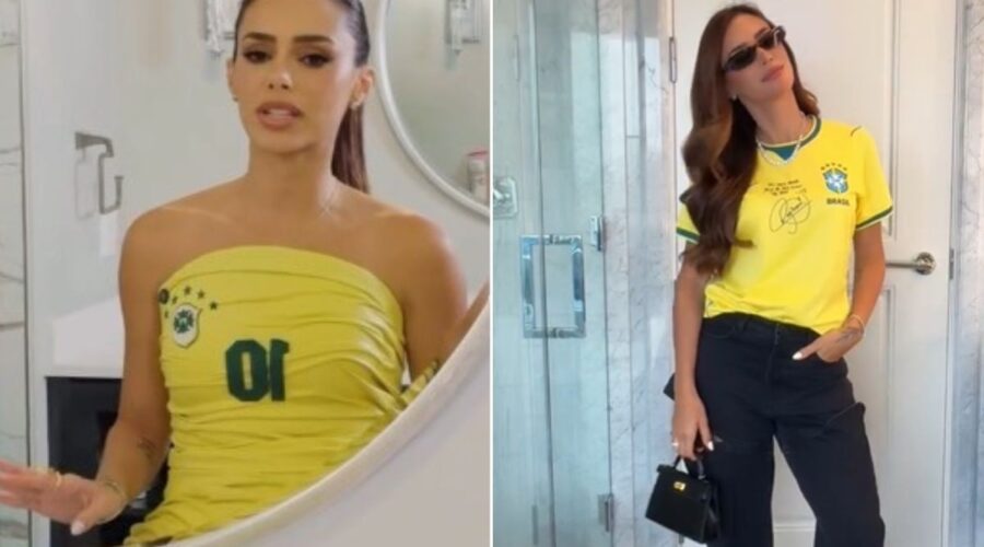 Bruna Biancardi mostra looks para o jogo do Brasil contra o Japão; VEJA