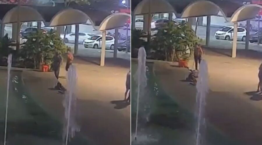 Homem rouba celular e tenta matar vítima com barra de ferro no litoral de SP; VÍDEO