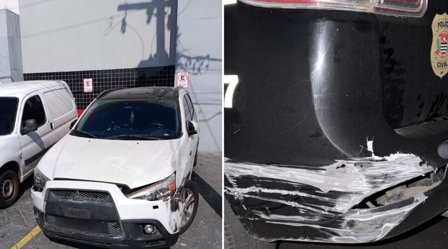 Suspeito de integrar facção bate em viatura durante perseguição e é preso no litoral de SP
