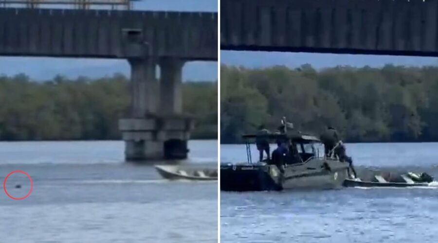 Onda forte arremessa dois homens ao mar e deixa barco desgovernado no litoral de SP; VÍDEO