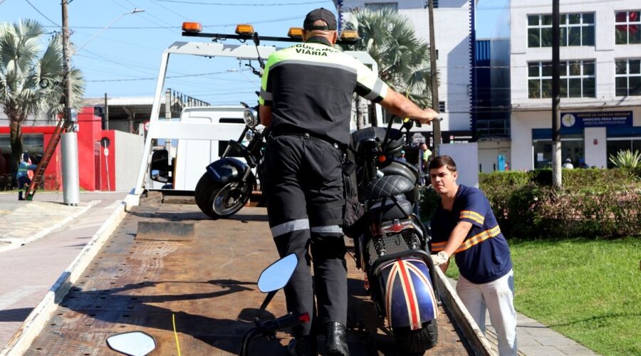 Praia Grande apreende mais de 300 bicicletas elétricas e ciclomotores irregulares