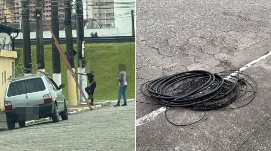 Dupla que se passava por técnicos para furtar cabos de telefonia é presa no litoral de SP