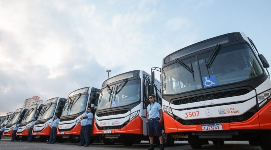 Praia Grande inicia estudo para trocar ônibus a diesel por elétricos