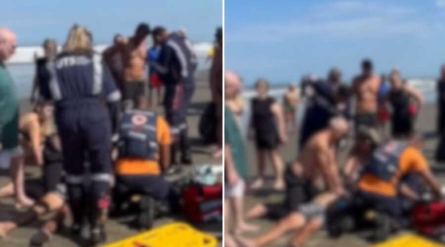 Homem morre após entrar no mar com amigos em Praia Grande, SP; VÍDEO