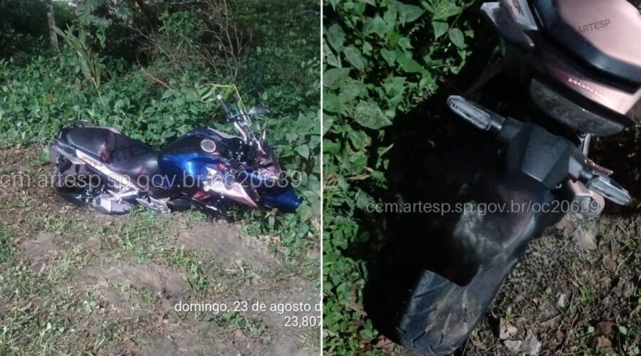 Passageiro morre e irmão gêmeo é internado após moto bater em poste em rodovia no litoral de SP