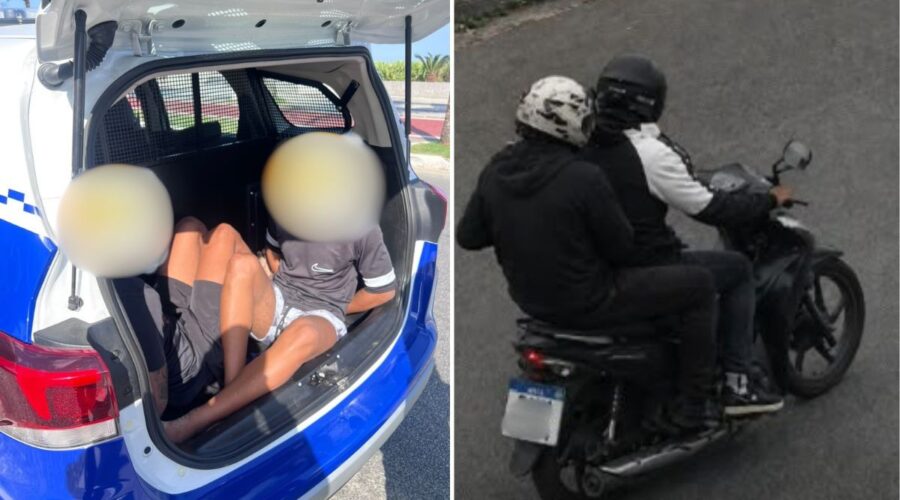 Dupla é detida em Praia Grande com motocicleta registrada em outra cidade